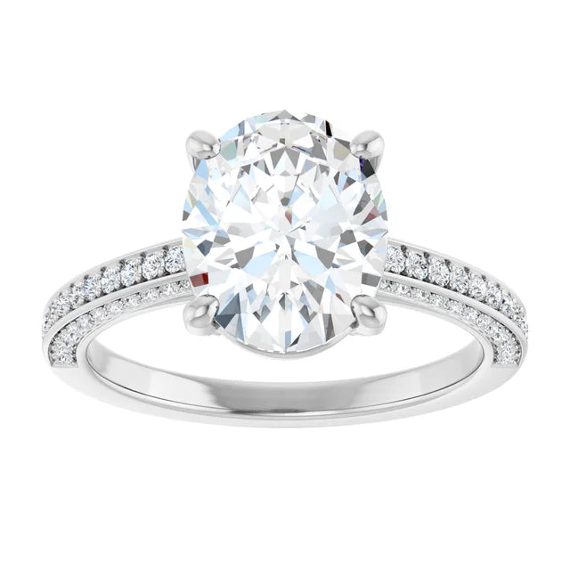 White Gold Oval Engagement Ring