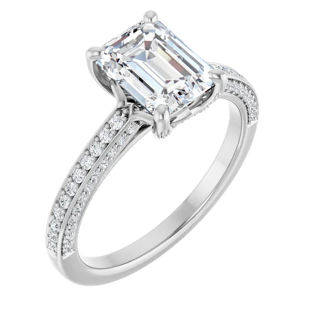 White Gold Emerald Engagement Ring