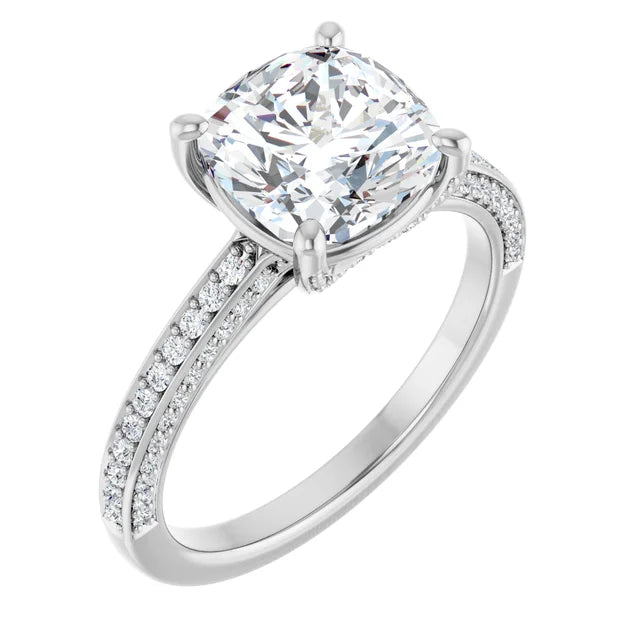 White Gold Round Engagement Ring