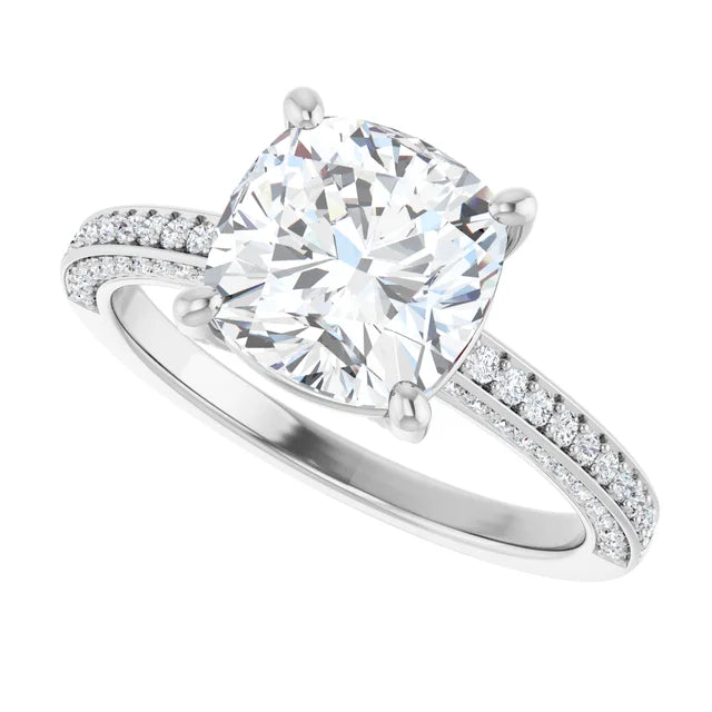 White Gold Round Engagement Ring