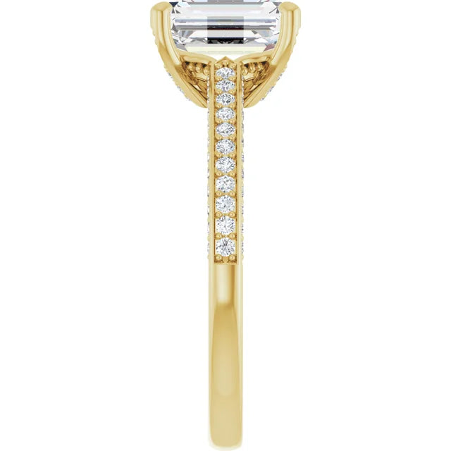 Yellow Gold Emerald Engagement Ring