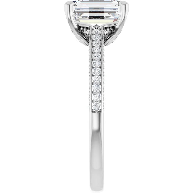 White Gold Emerald Engagement Ring