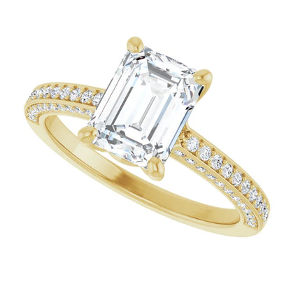 Yellow Gold Emerald Engagement Ring