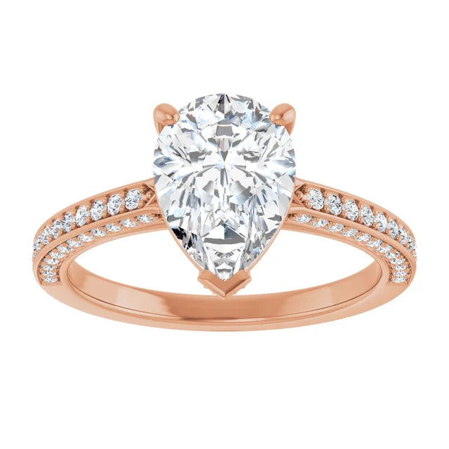 Rose Gold Pear Engagement Ring