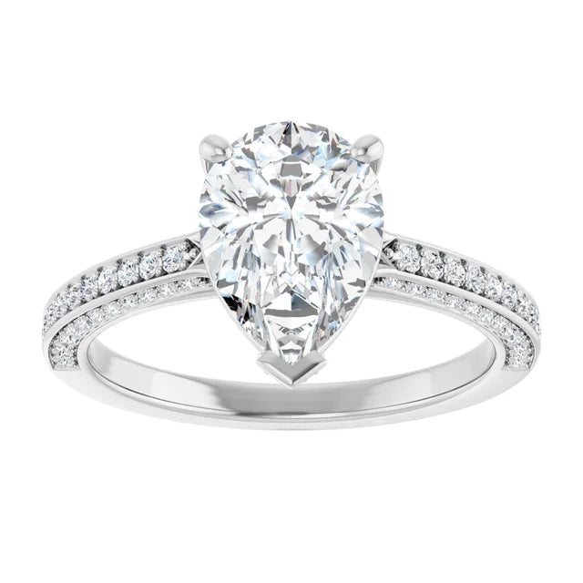 White Gold Pear Engagement Ring