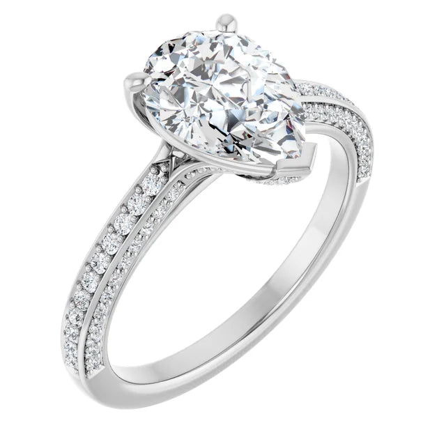 White Gold Pear Engagement Ring