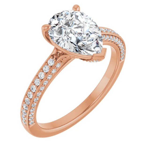 Rose Gold Pear Engagement Ring