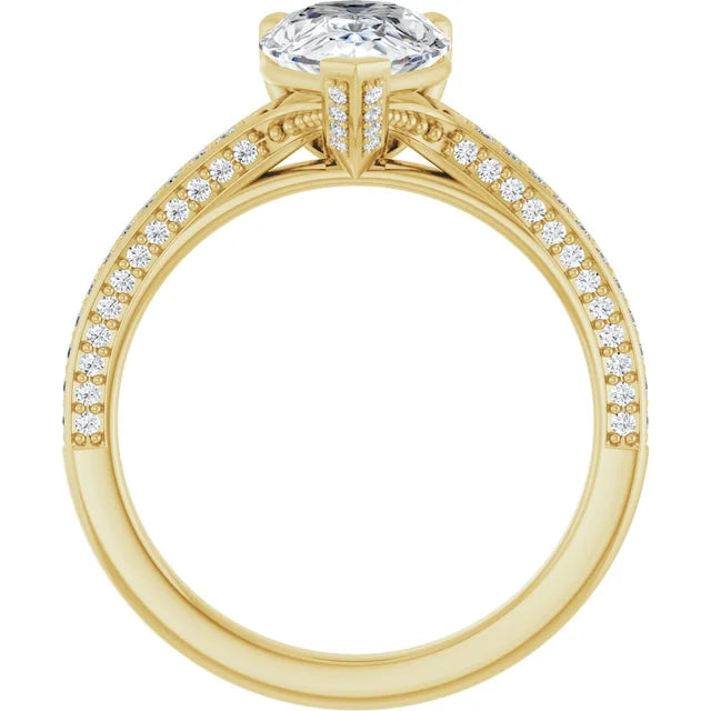 Yellow Gold Pear Engagement Ring