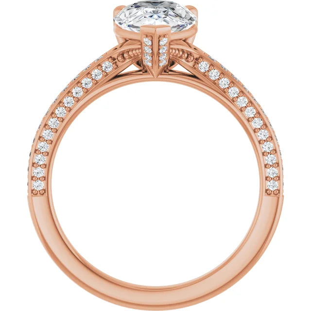 Rose Gold Pear Engagement Ring