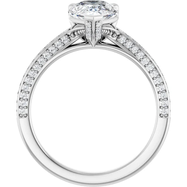 White Gold Pear Engagement Ring