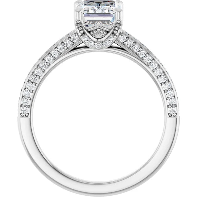 White Gold Emerald Engagement Ring