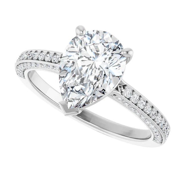 White Gold Pear Engagement Ring