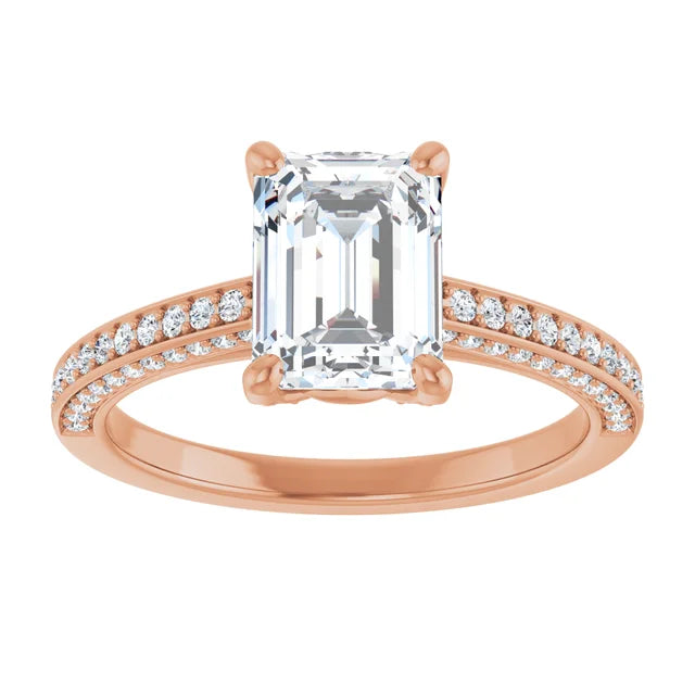 Rose Gold Emerald Engagement Ring