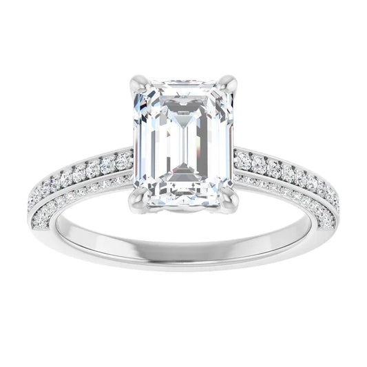 White Gold Emerald Engagement Ring