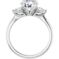 White Gold Round Three Stones Engagement Ring