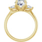 Yellow Gold Round Three Stones Engagement Ring