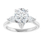 White Gold Pear Three Stones Engagement Ring