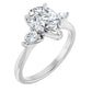 White Gold Pear Three Stones Engagement Ring