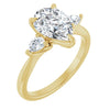 Yellow Gold Pear Three Stones Engagement Ring
