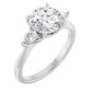 White Gold Round Three Stones Engagement Ring