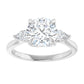 White Gold Round Three Stones Engagement Ring