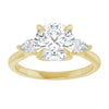 Yellow Gold Round Three Stones Engagement Ring
