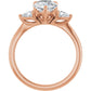 Rose Gold Pear Three Stones Engagement Ring