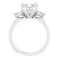 White Gold Princess Cut Three Stones Engagement Ring
