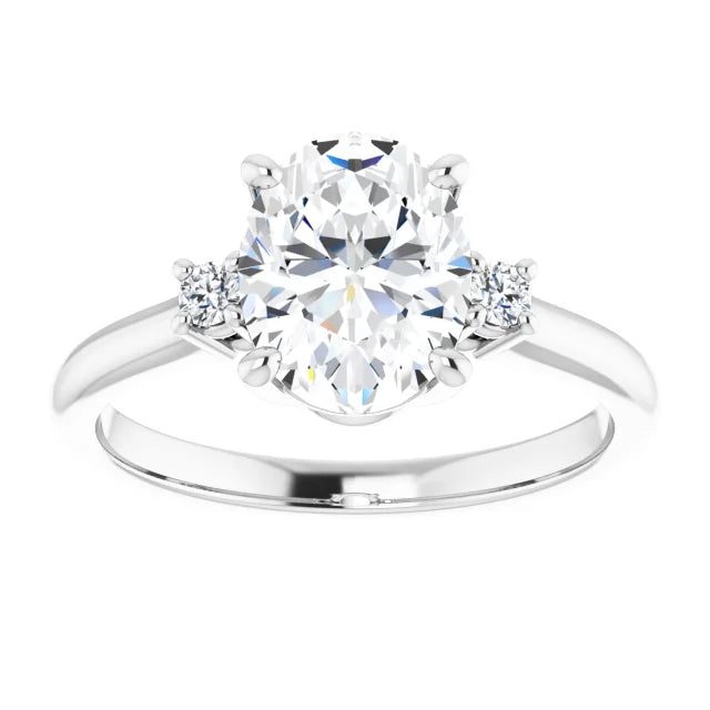 White Gold Oval Engagement Ring