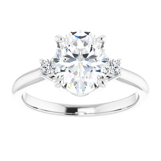 White Gold Oval Engagement Ring