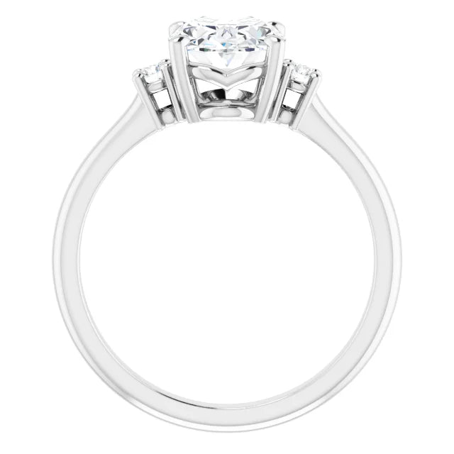 White Gold Oval Engagement Ring