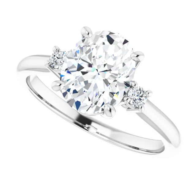 White Gold Oval Engagement Ring