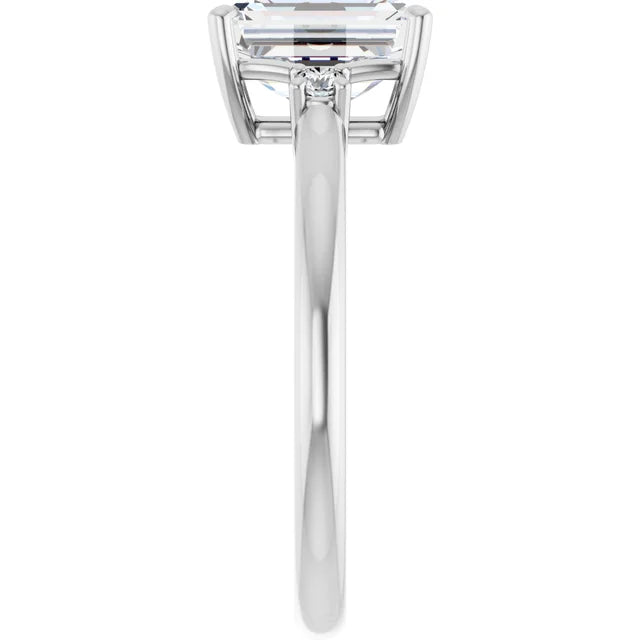 White Gold Emerald Engagement Ring