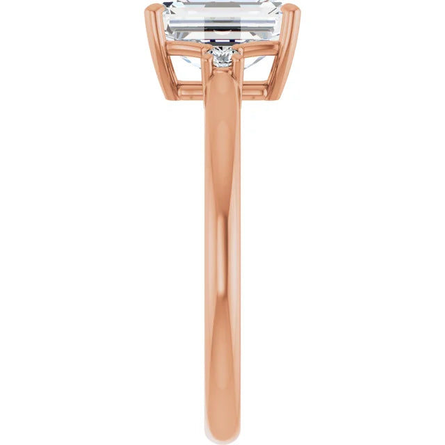 Rose Gold Emerald Engagement Ring