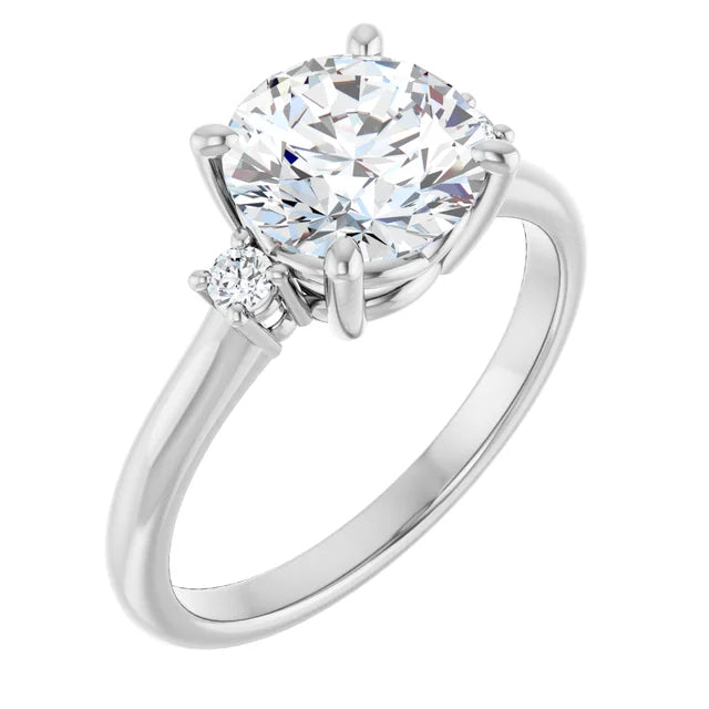 White Gold Round Engagement Ring