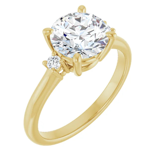 Yellow Gold Round Engagement Ring