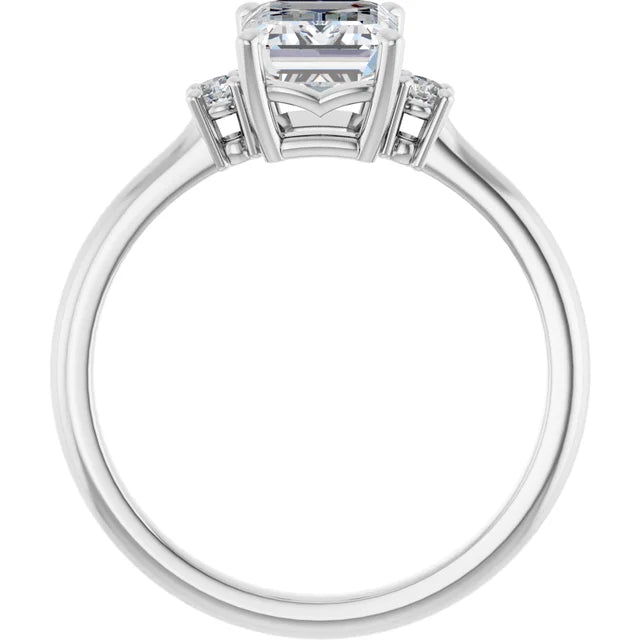 White Gold Emerald Engagement Ring