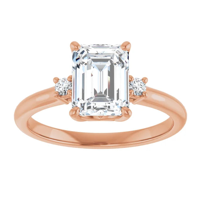 Rose Gold Emerald Engagement Ring