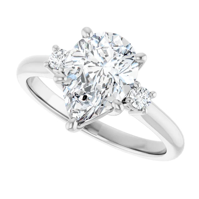 White Gold Pear Engagement Ring
