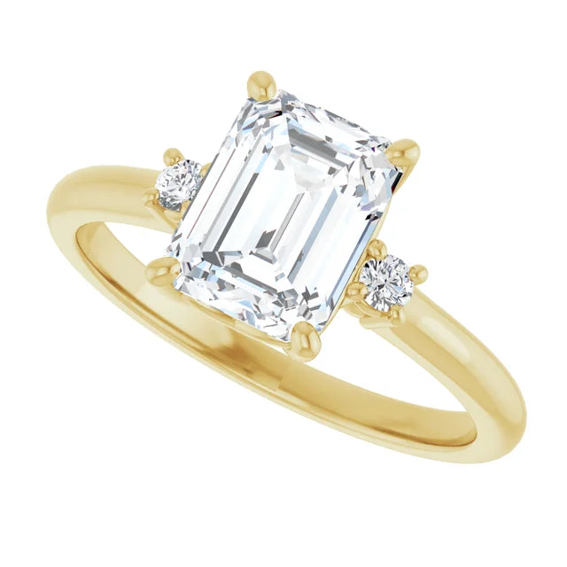 Yellow Gold Emerald Engagement Ring