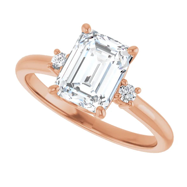 Rose Gold Emerald Engagement Ring