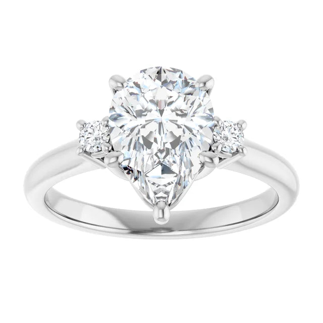 White Gold Pear Engagement Ring
