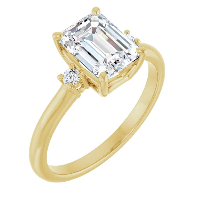 Yellow Gold Emerald Engagement Ring