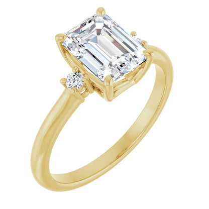 Yellow Gold Emerald Engagement Ring