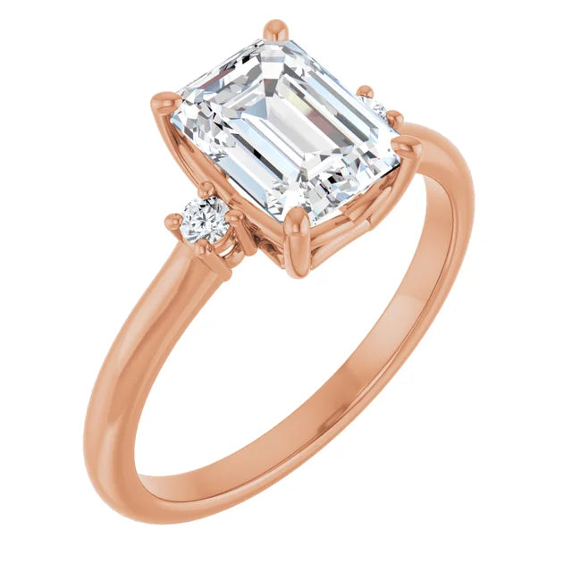 Rose Gold Emerald Engagement Ring
