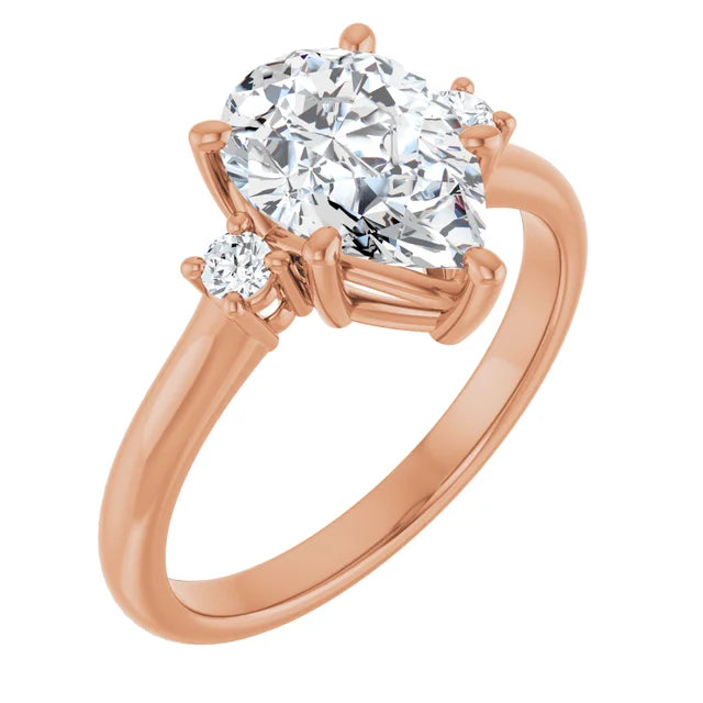 Rose Gold Pear Engagement Ring