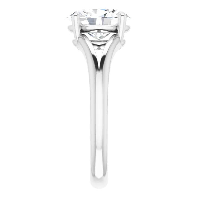 White Gold Oval Solitaire Engagement Ring