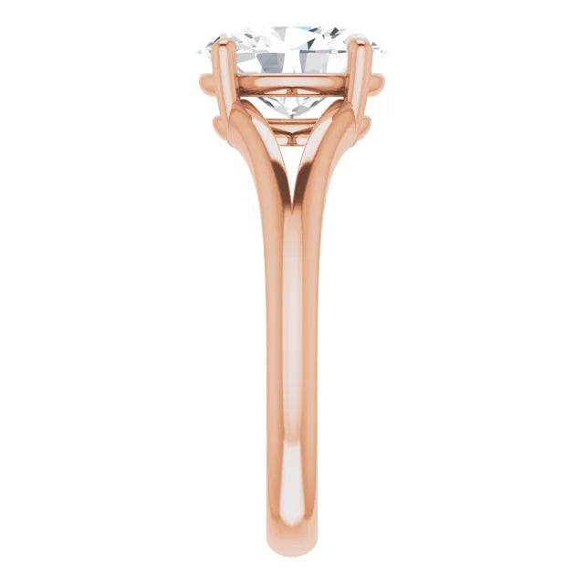 Rose Gold Oval Solitaire Engagement Ring