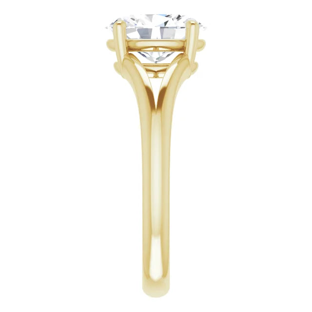 Yellow Gold Oval Solitaire Engagement Ring