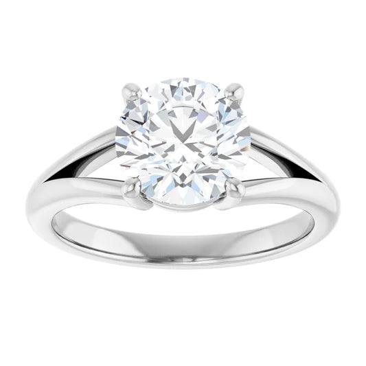 White Gold Round Solitaire Engagement Ring